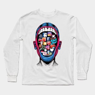 Social Mind: Unveiling the Digital Landscape Long Sleeve T-Shirt